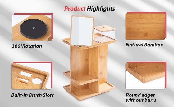 彫り木 の 竹 の 化粧 器 や 皮膚 ケア 器 具 の 保存 器