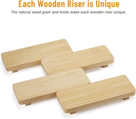 24x13x22cm パインウッドライザー 家庭装飾と小型植物用 スタンド 田舎風の木製のトレイ