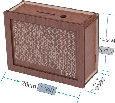 7.87 * 5.71 * 2.64インチ 木製のお金バンク 大人向け パーソナライズ可能 耐久性