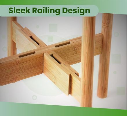 調整可能な竹木植物スタンド 8 10 と 12 インチポットと花瓶のための理想的な