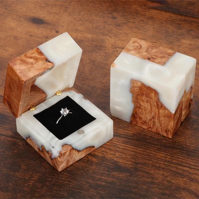 小さい手造りのヴィンテージ宝石のパッケージングのためのエレガントシングルスロット 木製リングボックス