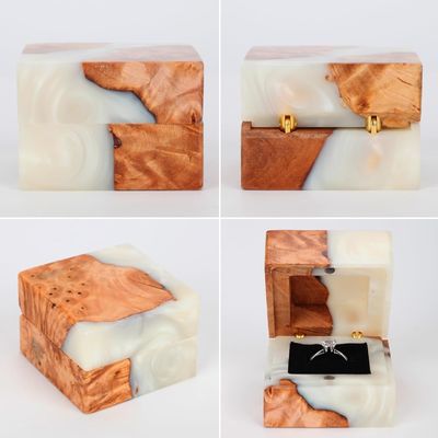 小さい手造りのヴィンテージ宝石のパッケージングのためのエレガントシングルスロット 木製リングボックス