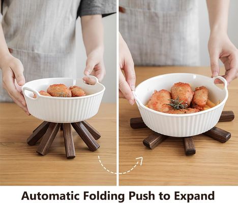 カスタマイズされたロゴ 適正 熱い皿や鍋用 木製 黒ノート トリベットセット