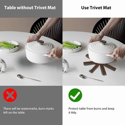 カスタマイズされたロゴ 適正 熱い皿や鍋用 木製 黒ノート トリベットセット