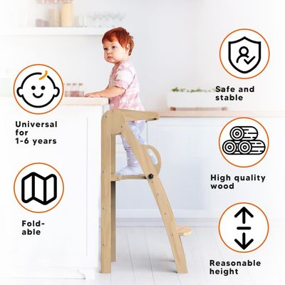 オーダーメイド ロゴ 受け入れられる 木製 キッチン ステップ ストール 助手 立塔 幼児