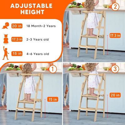 オーダーメイド ロゴ 受け入れられる 木製 キッチン ステップ ストール 助手 立塔 幼児