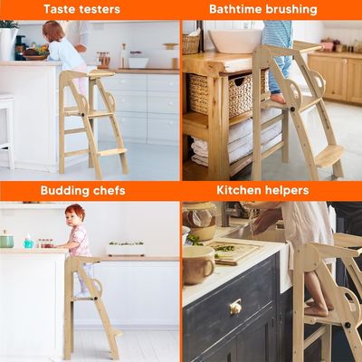 オーダーメイド ロゴ 受け入れられる 木製 キッチン ステップ ストール 助手 立塔 幼児