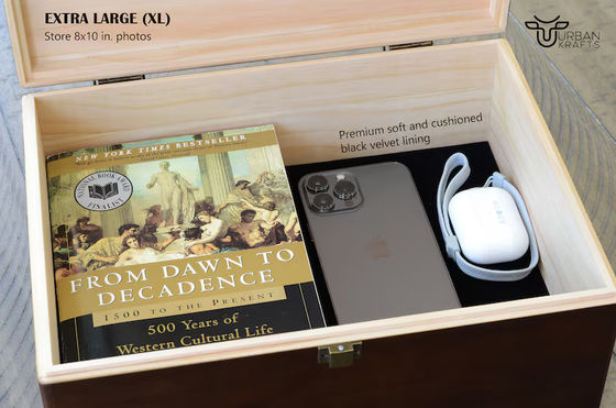 6.2*6.2*4.48 パーソナライズされた木製の箱 テーブルウェア 5周年記念プレゼントの箱