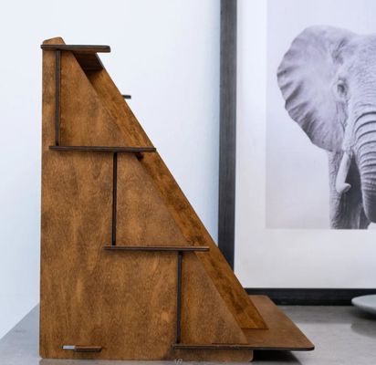 カスタム シルクスクリーン印刷デザイン付き ホットウッド3層ジュエリーディスプレイスタンド