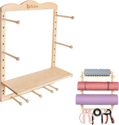 キッチンストレージラック ヨガマットホルダー カスタムサイズジム組織のための壁マウント