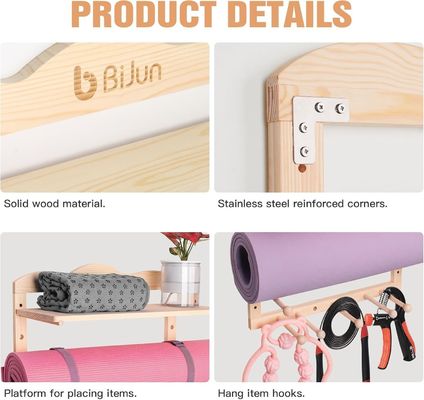 キッチンストレージラック ヨガマットホルダー カスタムサイズジム組織のための壁マウント