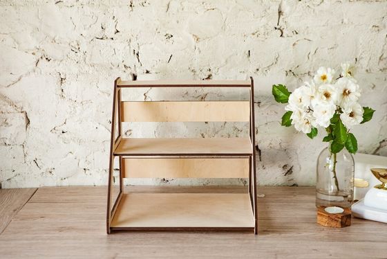 木製 3層小売テーブルディスプレイ ジュエリー用棚付き 試料無料