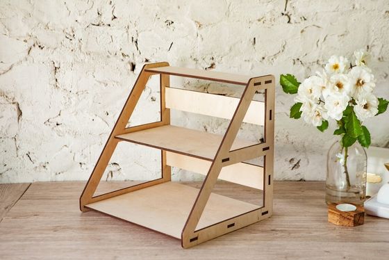 木製 3層小売テーブルディスプレイ ジュエリー用棚付き 試料無料