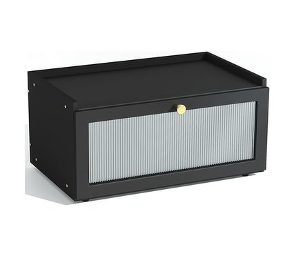 ギフトパッケージ 2層 大型 モダン バンブー 黒パンボックス 木製パン 窓付き 収納箱