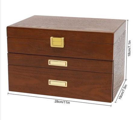 3 層 手作り クリスタルロック 宝石 オーガナイザー ケース イヤリング 指輪 ネックレス 時計