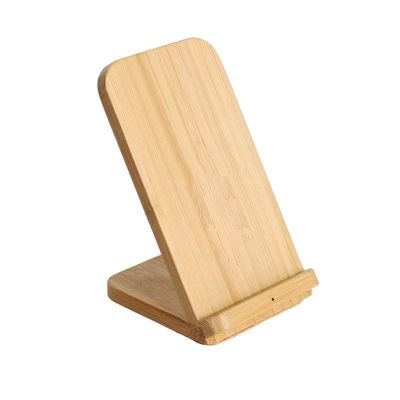 カスタム 木色 天然竹 無線充電 10W 電話スタンド 郵便包装