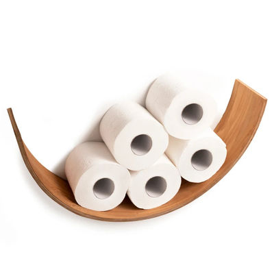 トイレットペーパーホルダー 木製棚 WC オークロール 収納 壁マウント 浮遊ロール 燃焼