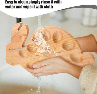 カスタマイズされた202407 ウサギのトレイ 卵のレシピ 海鮮 料理 トレイ 家具 キッチン用 木製の卵皿