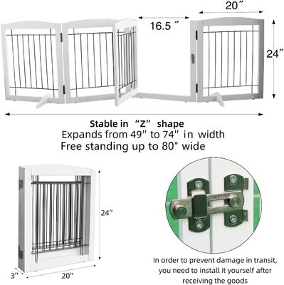 家電 木製の子犬ゲート 階段 フリースタンド 折りたたむ扉