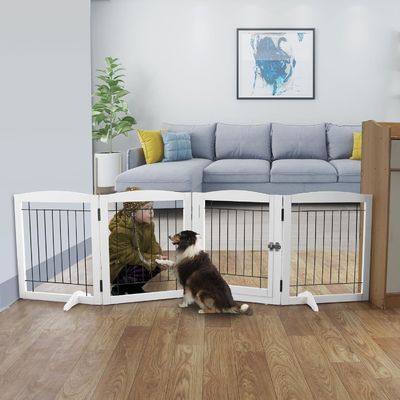 家電 木製の子犬ゲート 階段 フリースタンド 折りたたむ扉