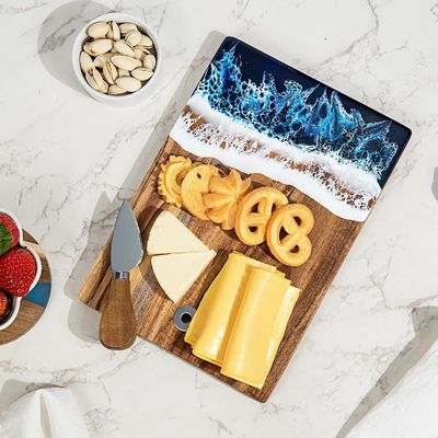 カスタマイズされたパターン アカシア木 エポキシ樹脂チャルキュテリーボード