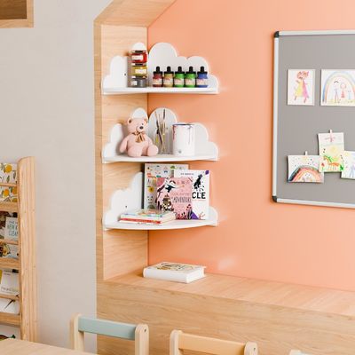 カスタムオーダー受付 木製雲コーナー壁ディスプレイシェルフ