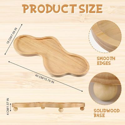 202407 木製の装飾用トレイ 不規則な家具用木製スタンド