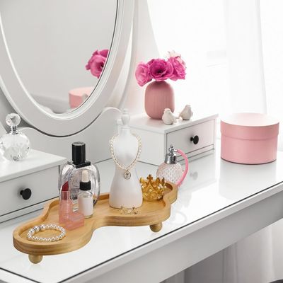 202407 木製の装飾用トレイ 不規則な家具用木製スタンド