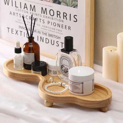 202407 木製の装飾用トレイ 不規則な家具用木製スタンド