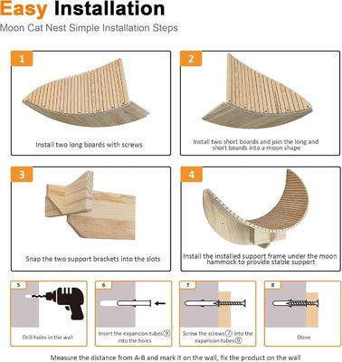 主な材料 松木 木製 月猫 棚 と 羽根 猫 壁棚 家具