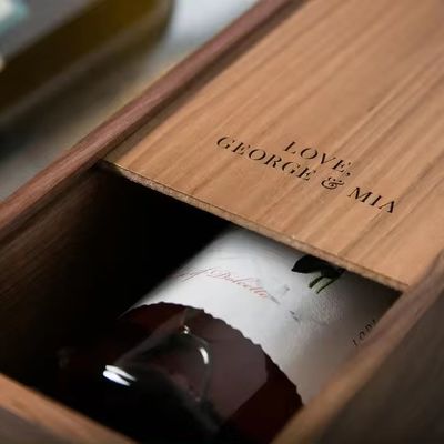 シルクスクリーン印刷 パインワイン 婚約と結婚式のためのシャンパンボックス 35x11x11cm