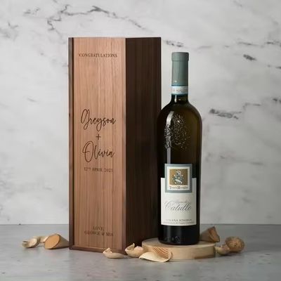 シルクスクリーン印刷 パインワイン 婚約と結婚式のためのシャンパンボックス 35x11x11cm