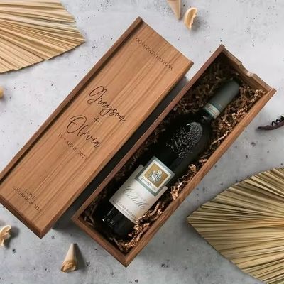 シルクスクリーン印刷 パインワイン 婚約と結婚式のためのシャンパンボックス 35x11x11cm