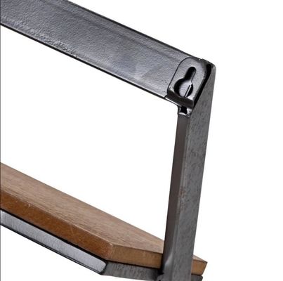 カスタマイズされたロゴ ホームデコレーションセット 3 黒/天然木製壁棚 吊り展示棚