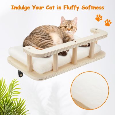 5段の木製猫のハンマック 壁のキャット 壁家具 壁印刷 焼いた