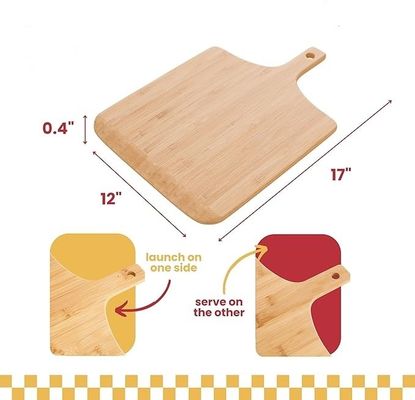 革新的なデザイン 4 x 12 インチ ノンスティック 本物の竹のピザボード 木製のピザ皮ラック