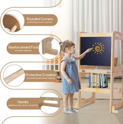 カスタマイズされたロゴ 受け入れられる木製の赤ちゃん 高さ調整可能な助手塔 キッチン学習
