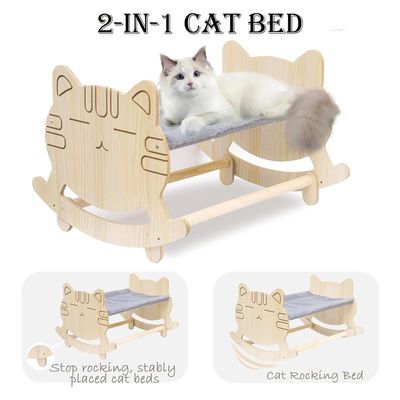 2つの取り外せるカバーと木製のフレームを上げられた猫のハンマック オーダーメイドのロゴは受け入れられます