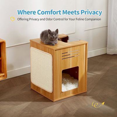 屋内猫 スクラッチパッド付きの大きな猫の家 カスタマイズされたロゴ 受け入れられる固木