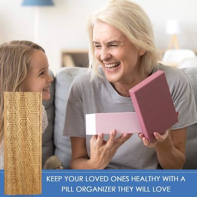 アカシア 木 7 日 週 錠剤 ボックス ビタミン 錠剤 オーガナイザー 日常 補給 錠剤 容器