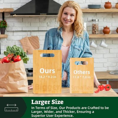 ハンドルと持続可能な油保存機能を持つ個別化された竹切削板