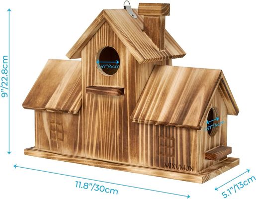 木製の屋外3穴鳥居 庭の生息地のための木材で手作り
