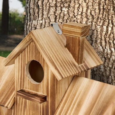 木製の屋外3穴鳥居 庭の生息地のための木材で手作り
