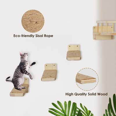 ステンカラー 壁掛け 猫用棚とベランダ 持続可能な木造デザイン 壁掛け