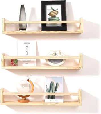 カスタム カラー マシッドウッド 収納用 棚 木製 壁棚 本装飾用