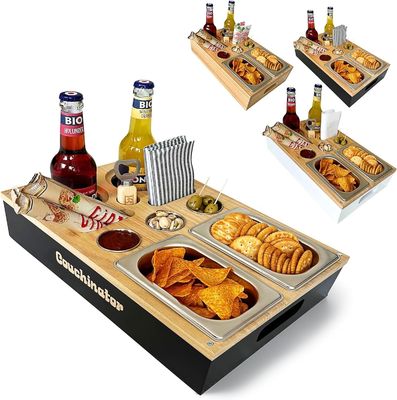 2 スナックボウル 3 ディップボウル 2 コースター ボトルオープナー オーガナイザー ボトルホルダー ソファ 執事 サービス トレイ ソファ トレー