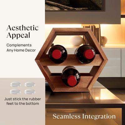 3 ボトル アカシアワイン ボトルホルダー スタイリッシュなワイン 家庭での保管 注文受付