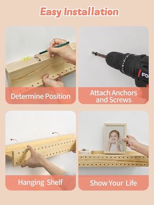 天然木 DIY 壁書棚 モダン 壁掛け 棚 OEM 本棚