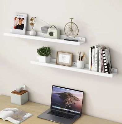 リビングルーム家具 2 片 固木 壁ディスプレイのための浮遊棚