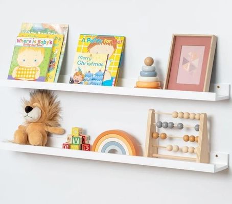 リビングルーム家具 2 片 固木 壁ディスプレイのための浮遊棚